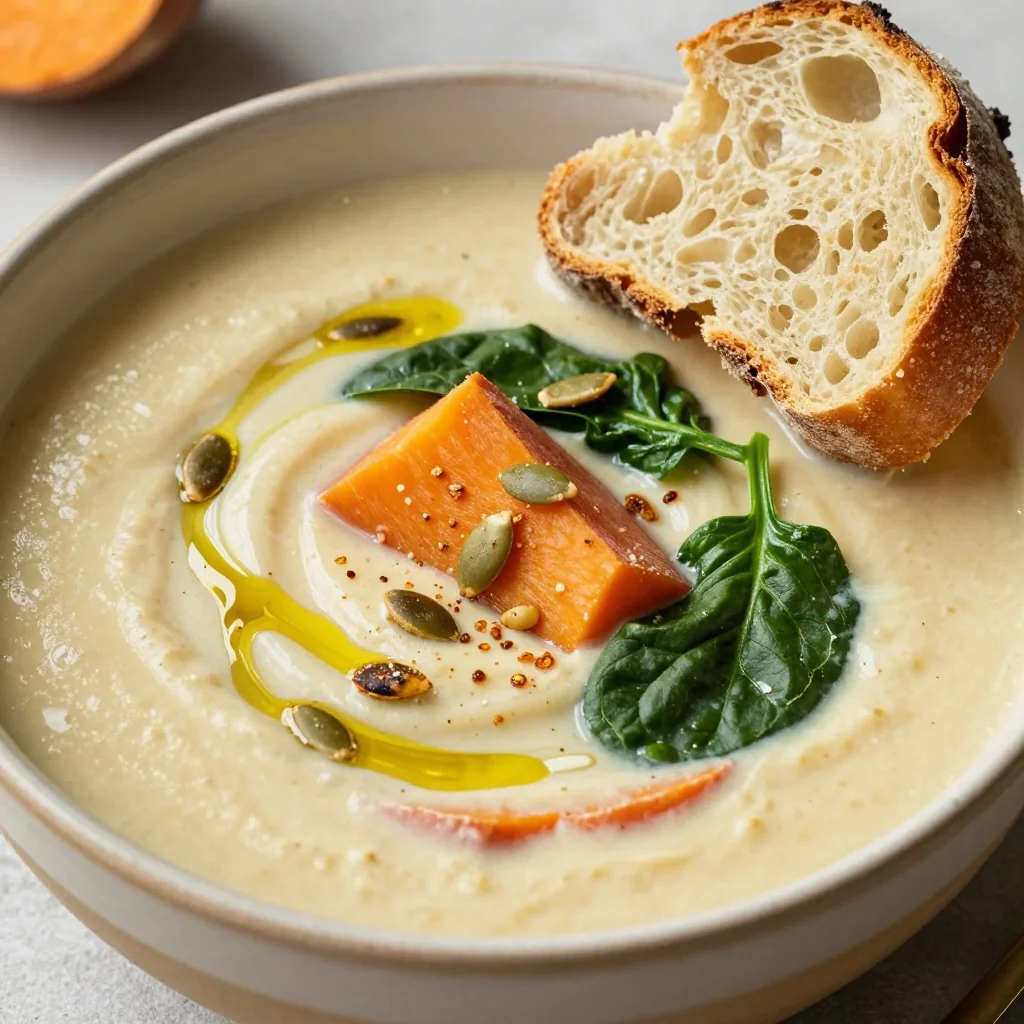 batch cook sweet potato and spinach soup for nourishing family dinners