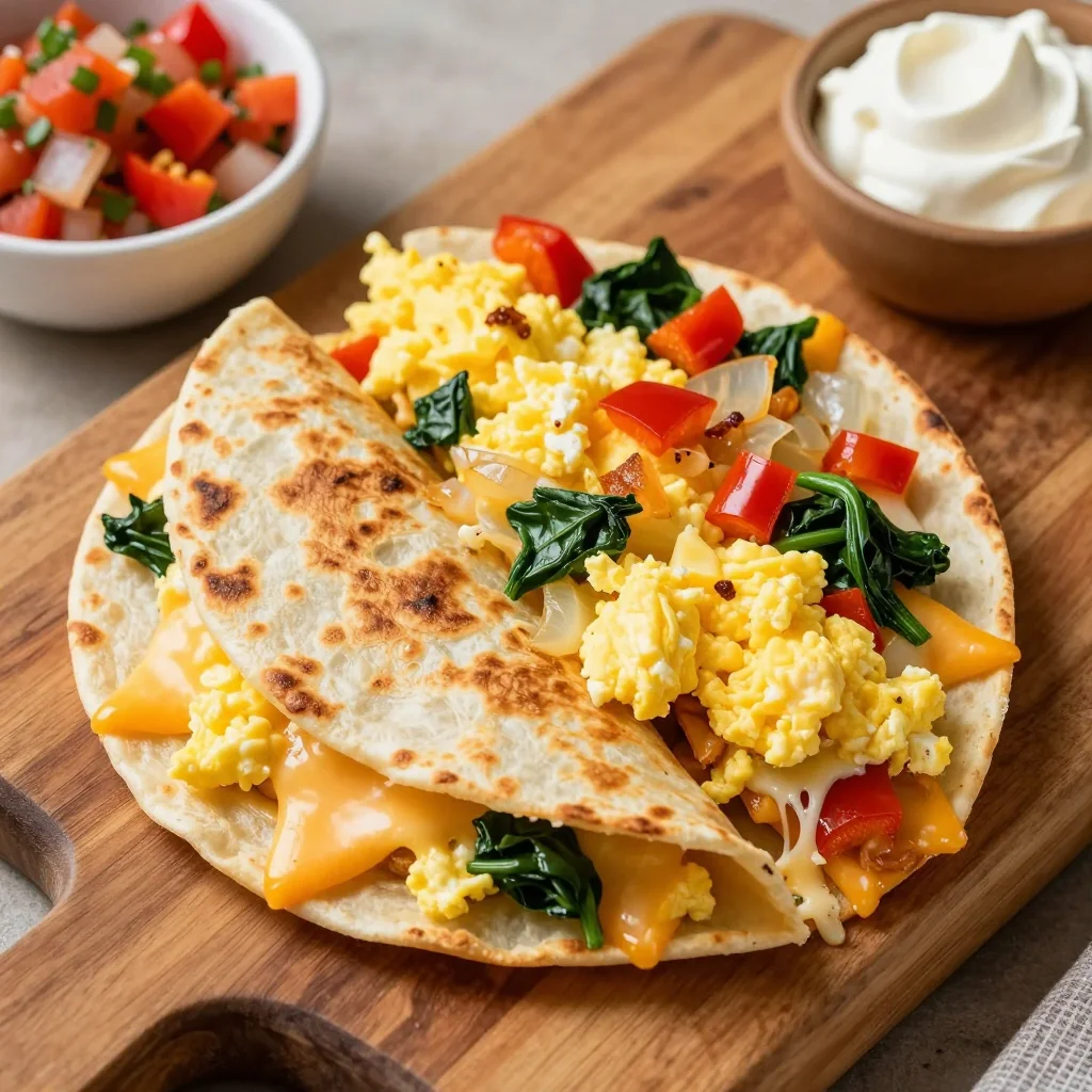 Freezer Friendly Breakfast Quesadillas with Veggie and Cheese