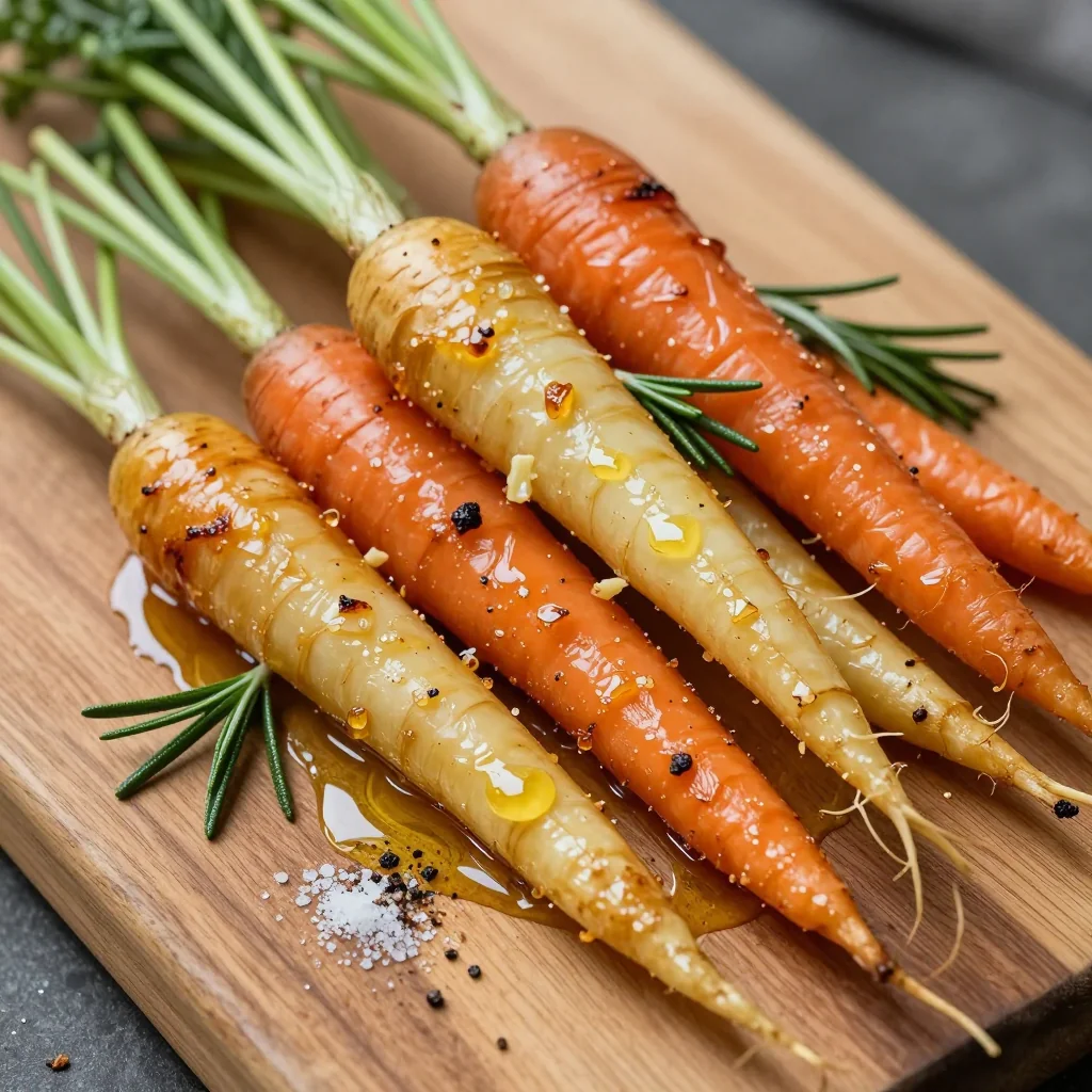 lemon garlic roasted carrots and parsnips with rosemary for cozy winters