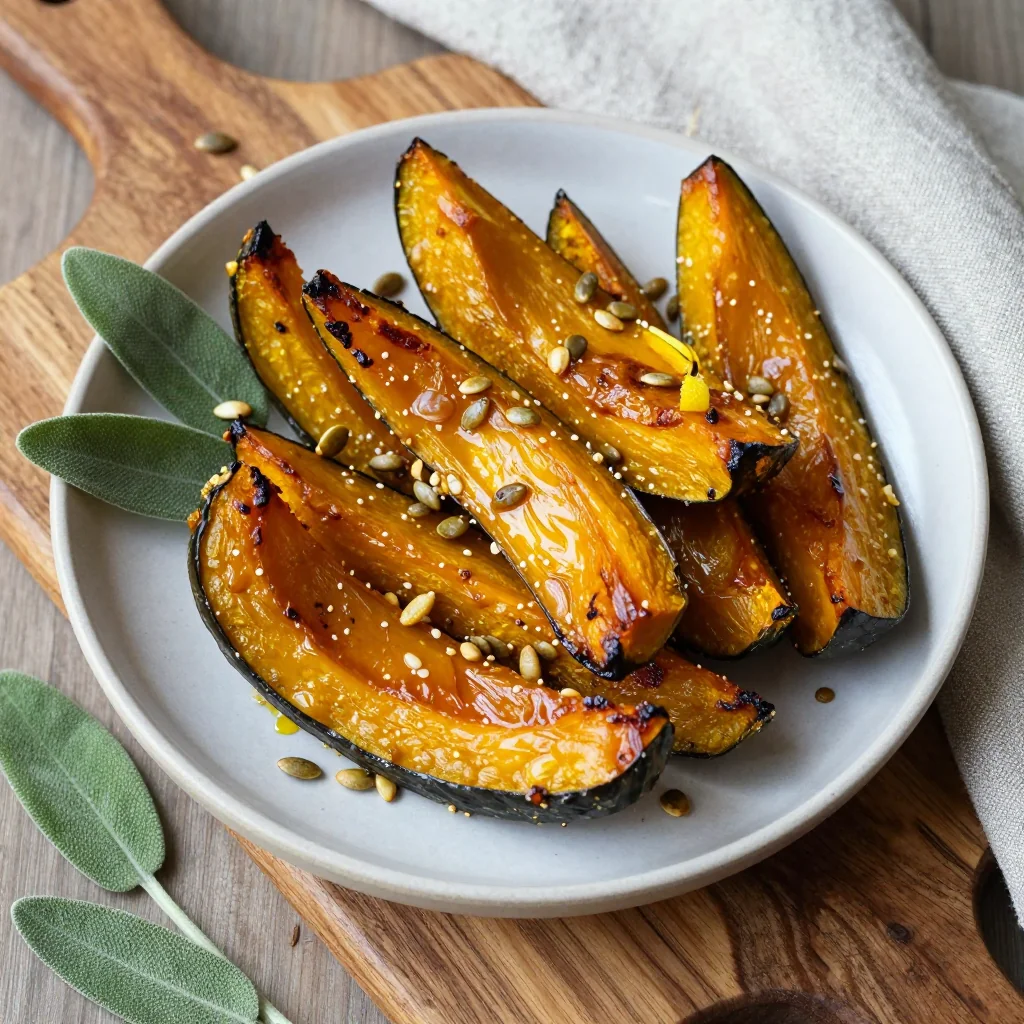 warm lemon and garlic roasted winter squash for cozy family meals