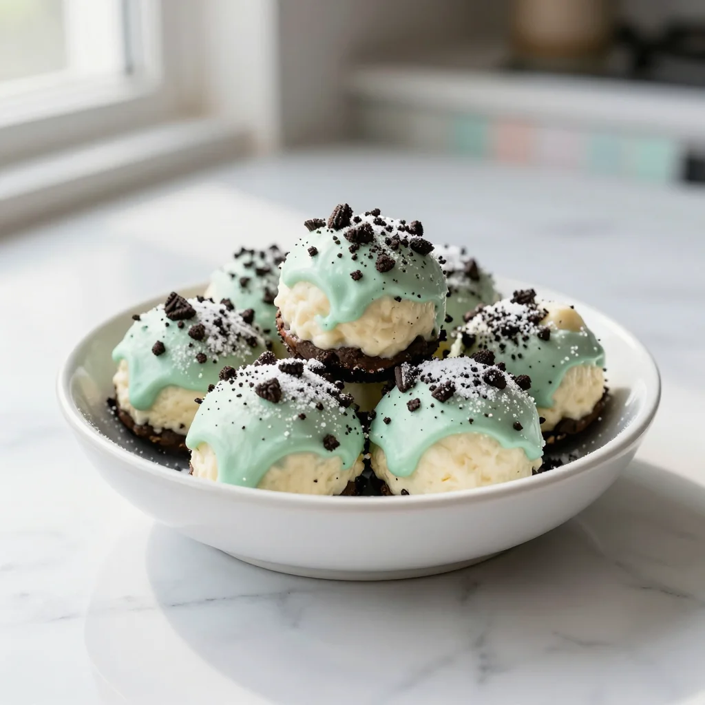 Mint Oreo Cheesecake Truffles No Bake