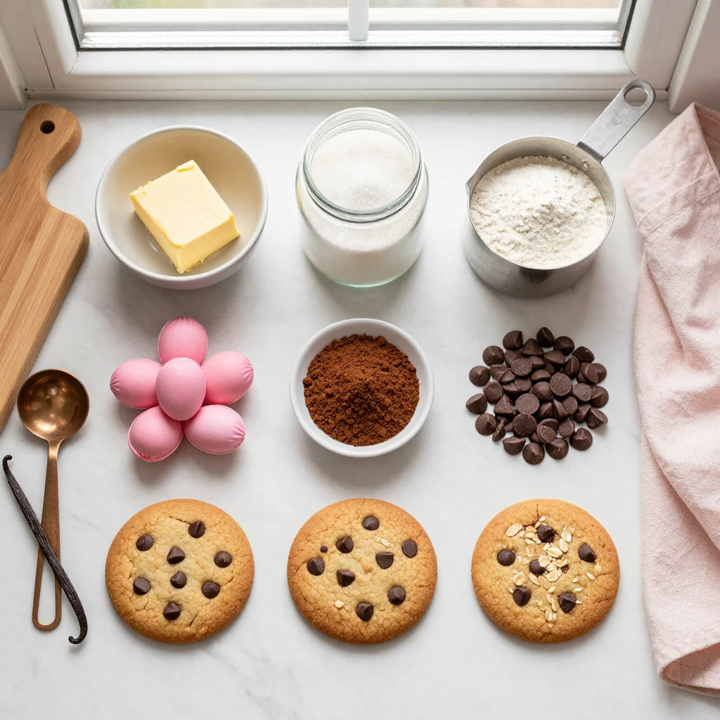All ingredients for Cadbury Egg Cookies with Chocolate Chips