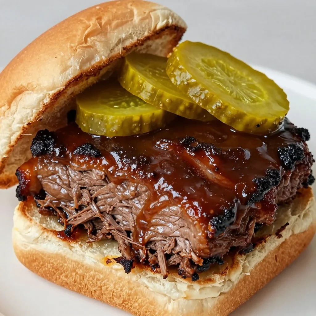 Slow Cooker Beef Brisket with BBQ Sauce for Sliders
