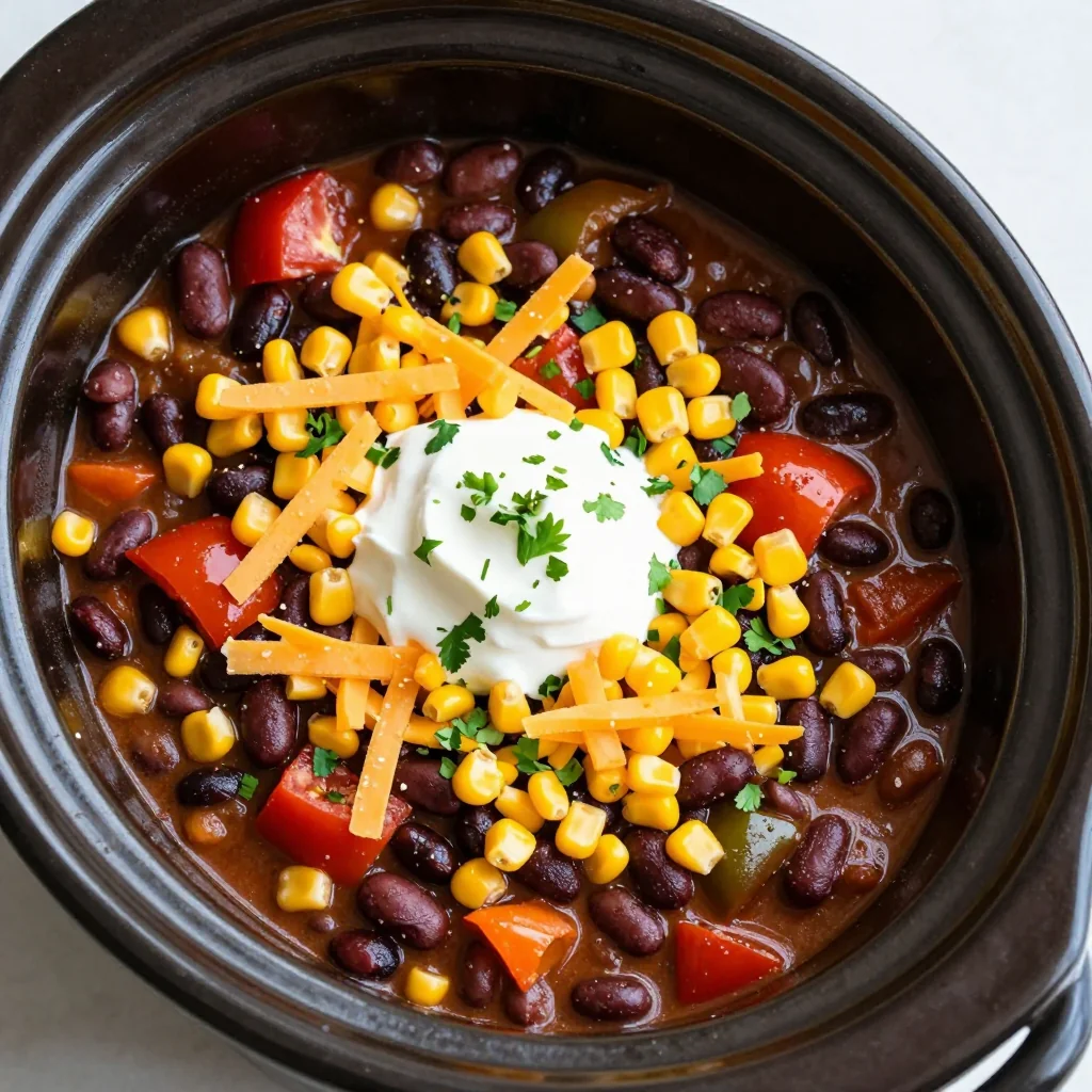 New Year's Day Slow Cooker Black Bean Chili With Corn
