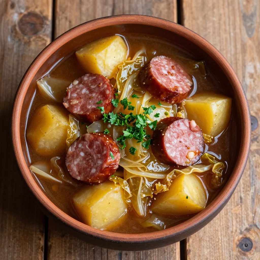 budgetfriendly cabbage and sausage stew for cold january evenings