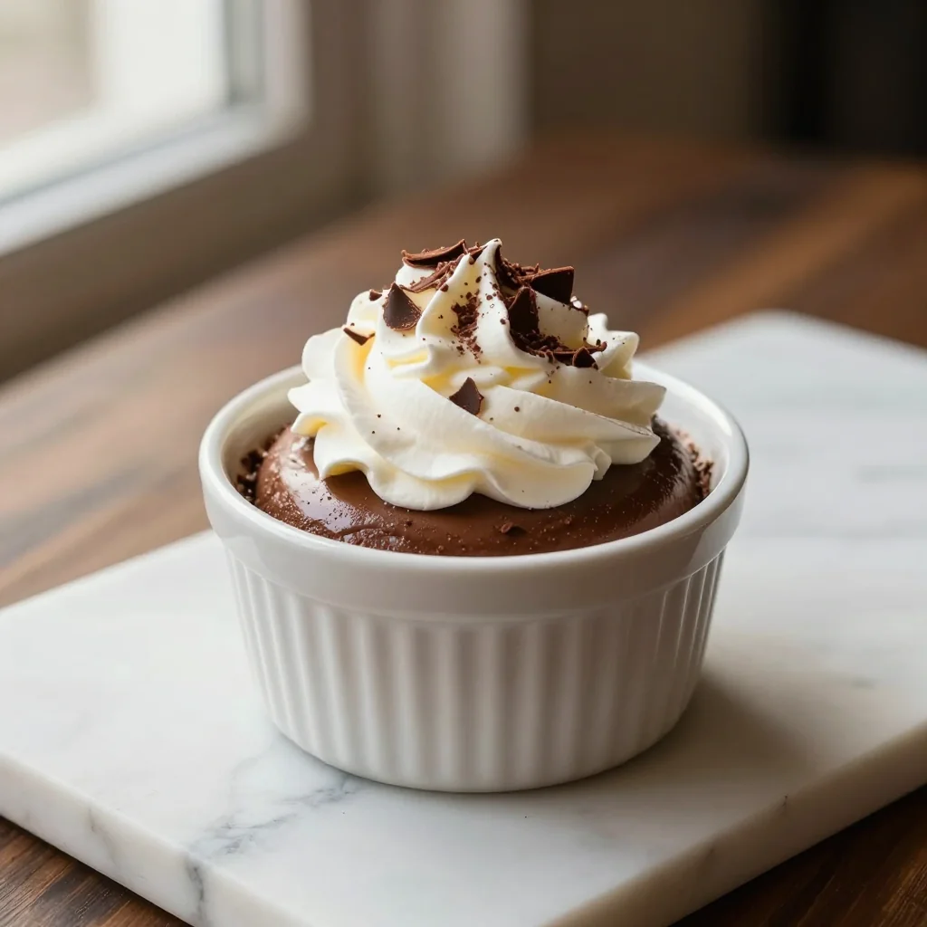 Chocolate Mousse with Whipped Cream Topping