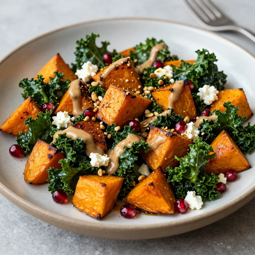 cozy roasted sweet potato and kale salad for january suppers