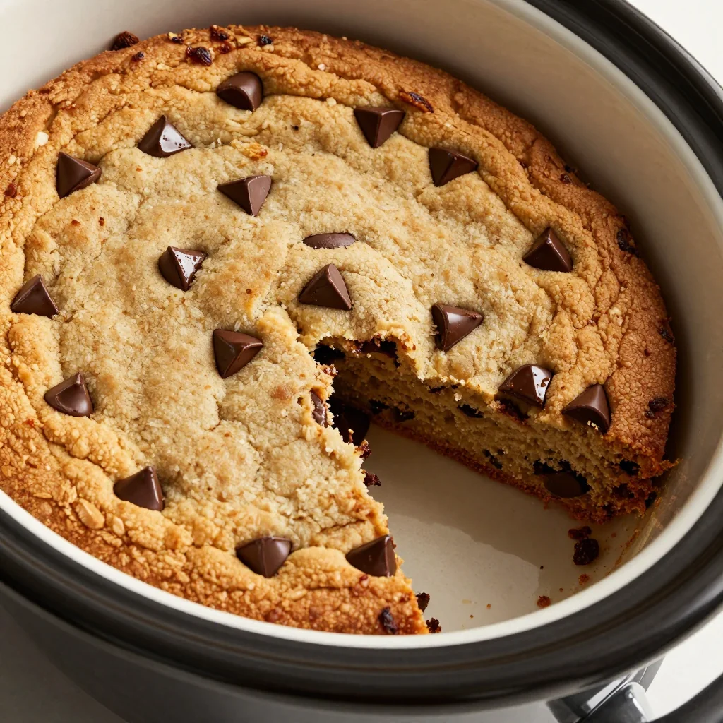 Slow Cooker New Year's Day Chocolate Chip Cookie Cake