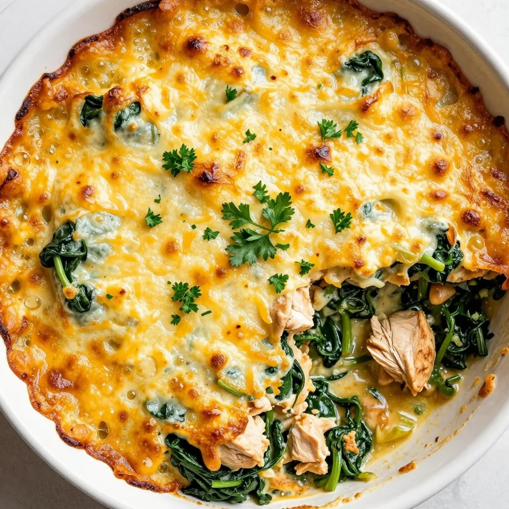 creamy onepot chicken and spinach casserole for healthy weeknights