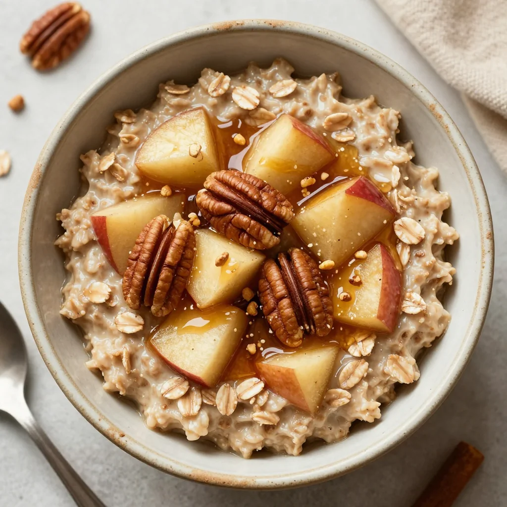 Make-Ahead Breakfast Oatmeal with Apples and Pecans