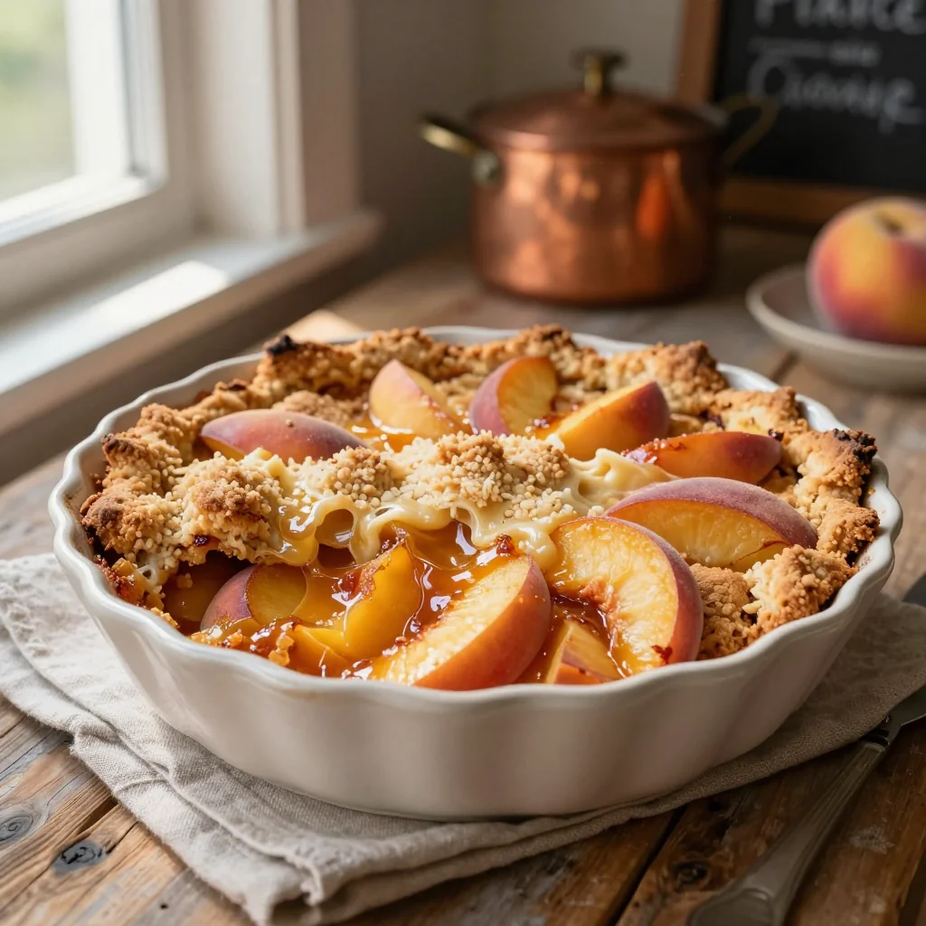 Peach Cobbler with Homemade Biscuit Topping