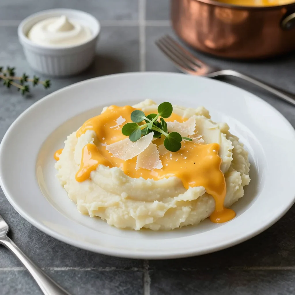 Garlic Mashed Potatoes with Cheese