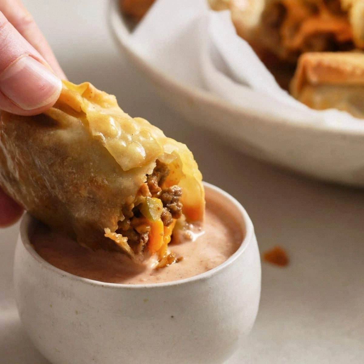 Air Fryer Cheeseburger Egg Rol