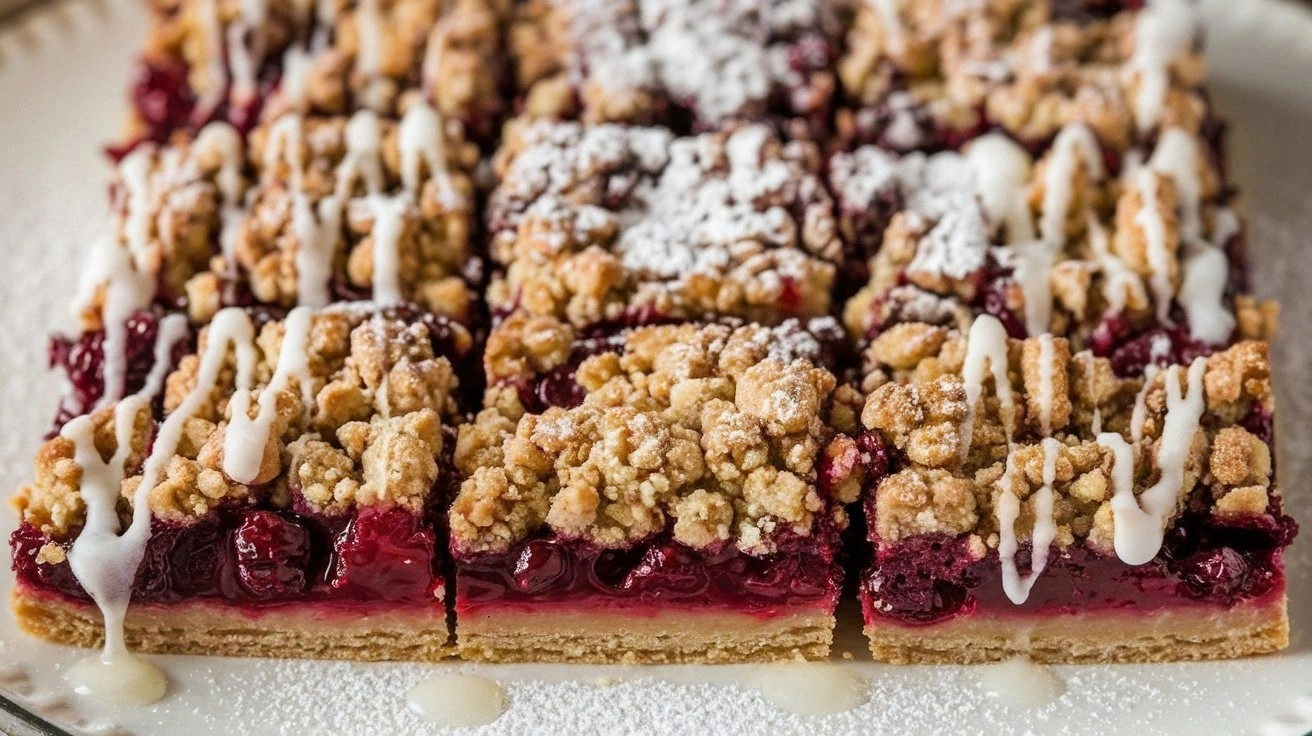 Almond Cherry Streusel Bars