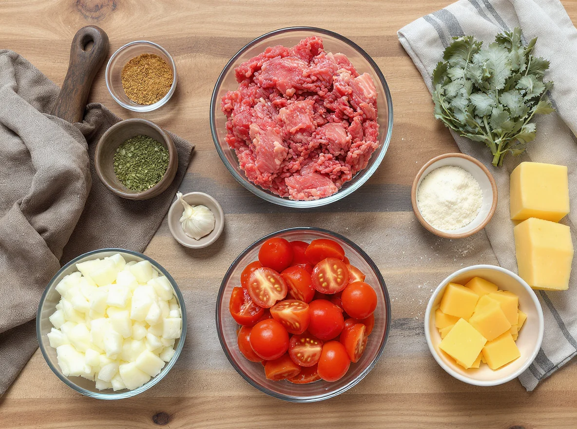 Ingredients for American Goulash
