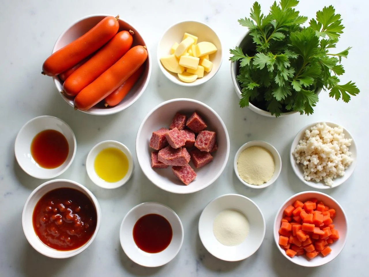 Ingredients for Andouille Sausage Gumbo