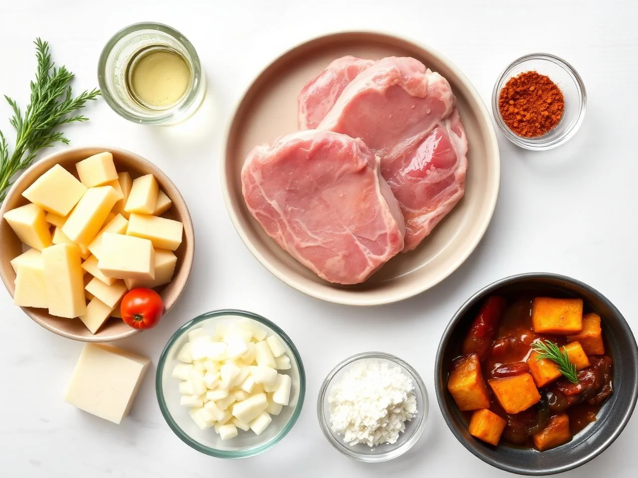 Ingredients for Apple Cider Braised Pork Chops