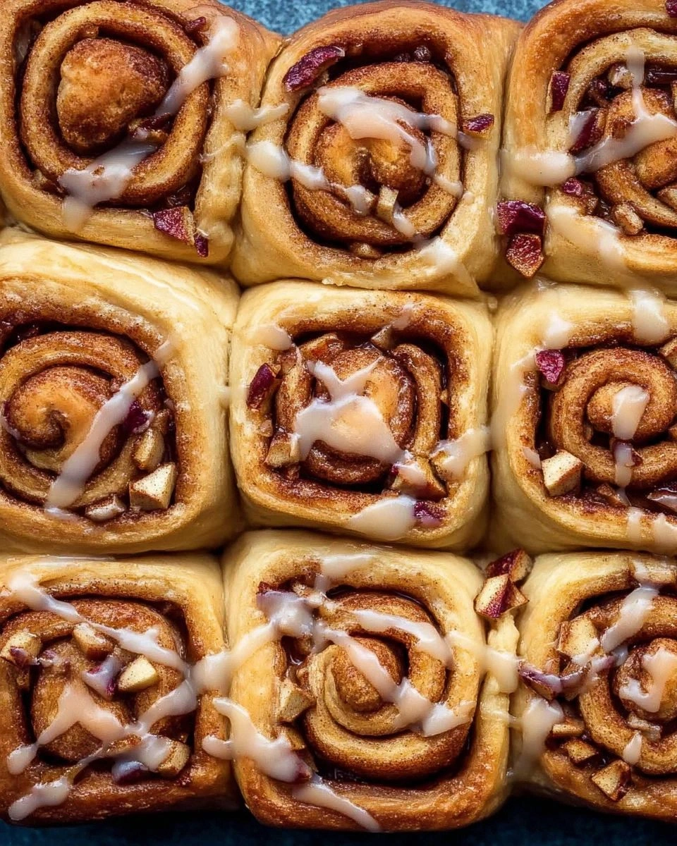 Apple Cinnamon Rolls with Brown Butter Maple Icing