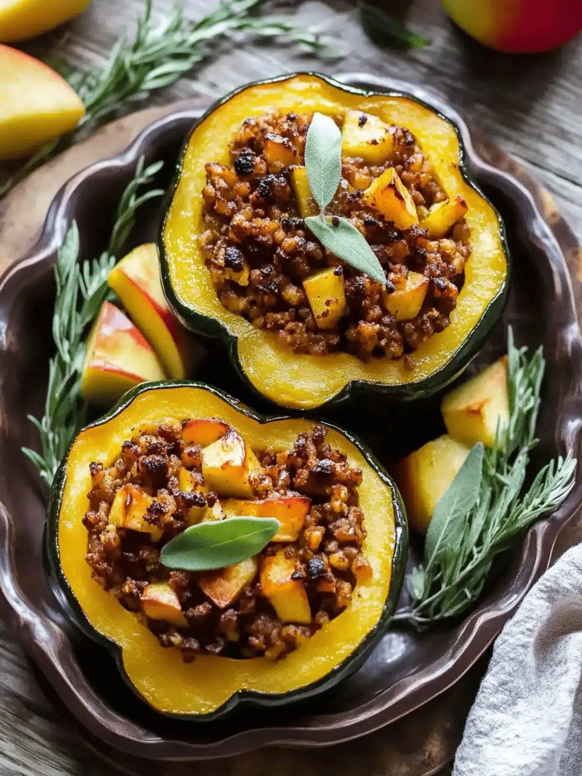 Apple Stuffed Acorn Squash: Yo