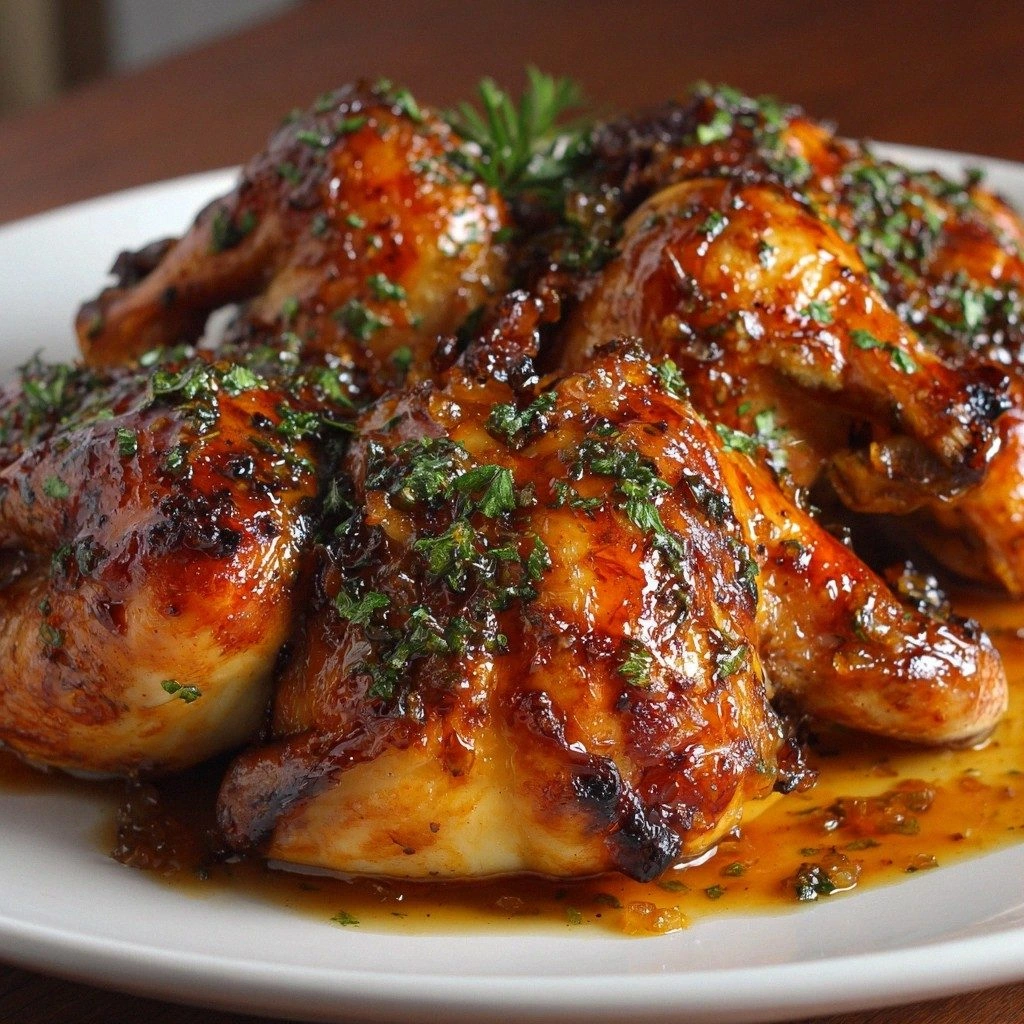 Apricot-Glazed Cornish Game He