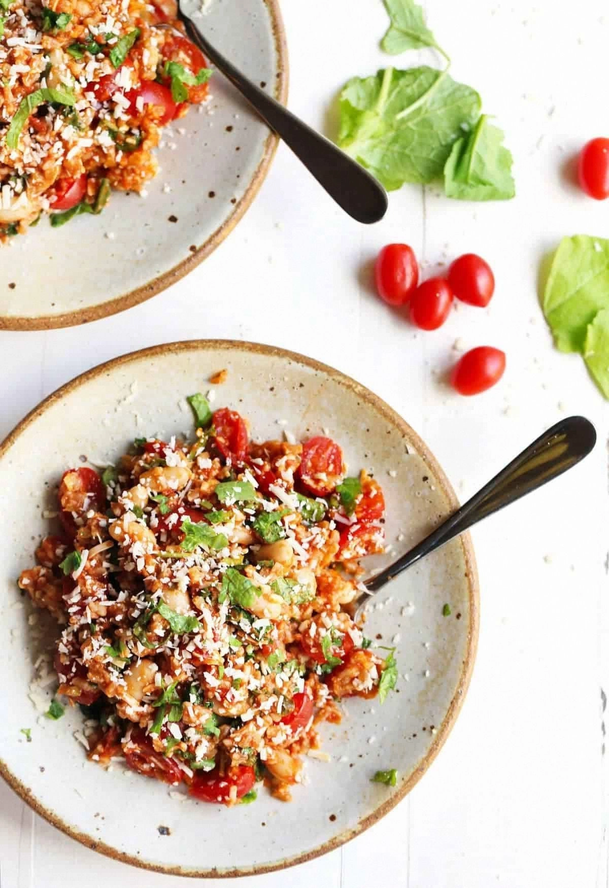 Asiago White Beans with Farro,