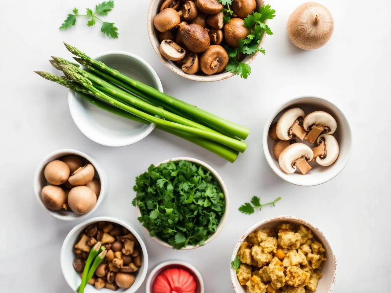 Ingredients for Asparagus And Mushroom Strata