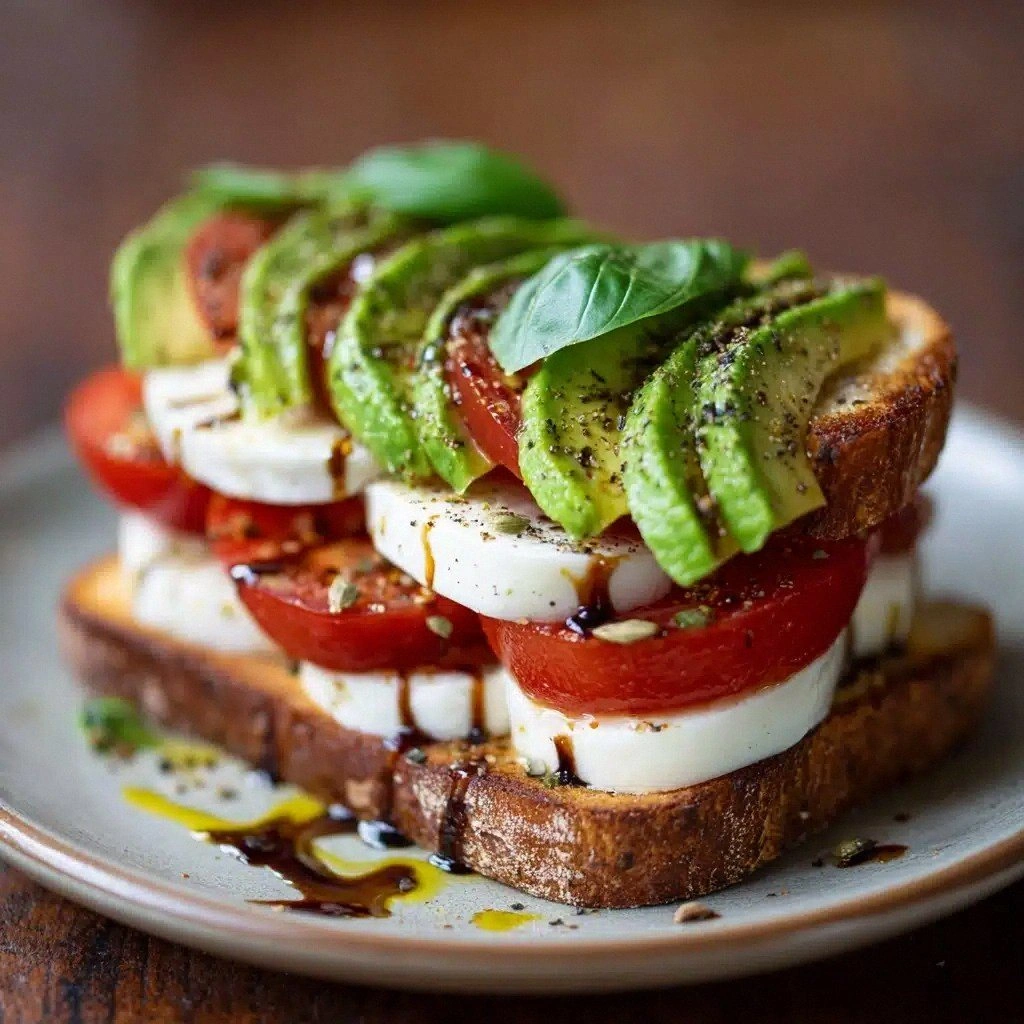 Avocado Caprese Toast Recipe
