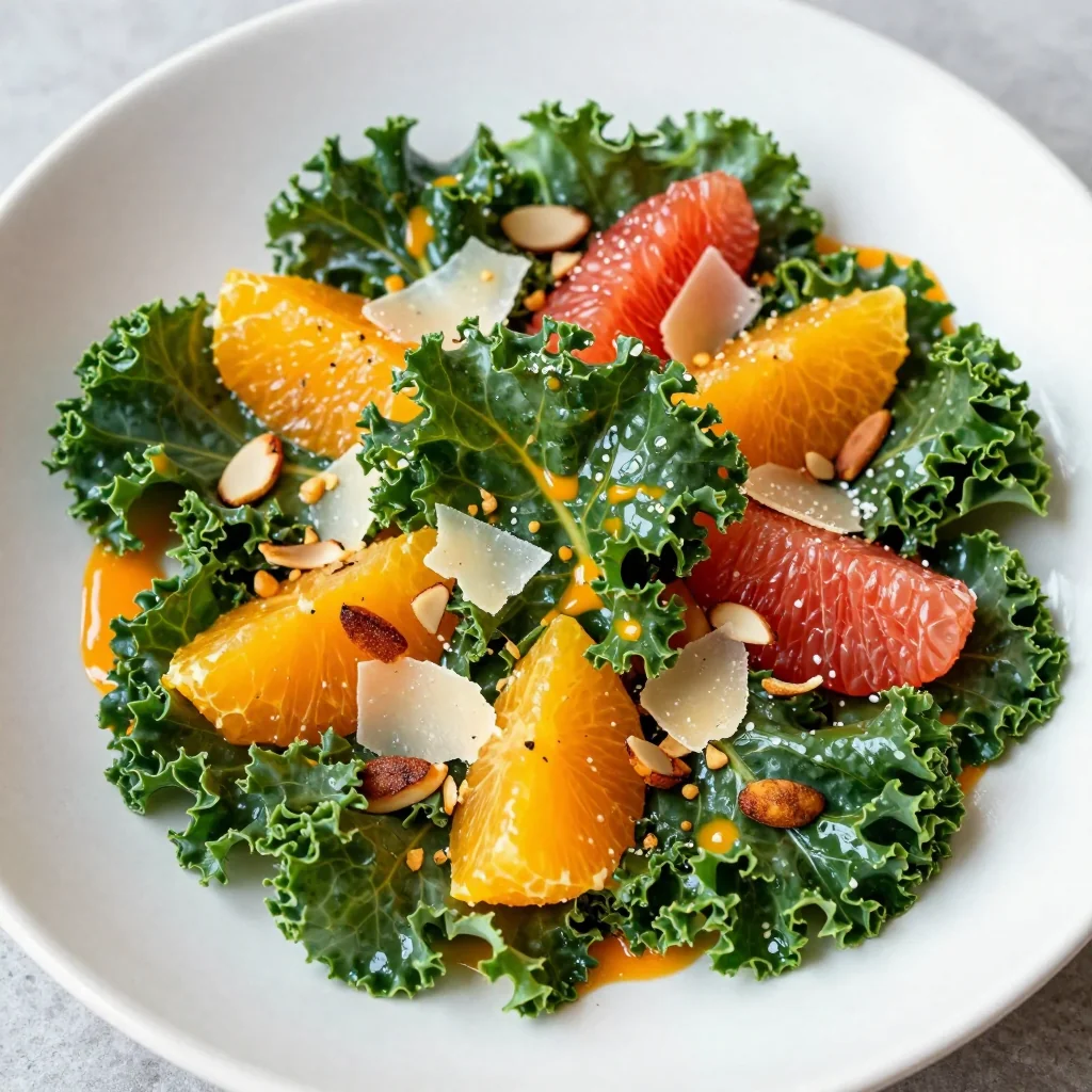 warm citrus and kale salad with orange vinaigrette for detox days