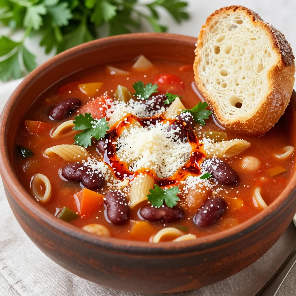 Pantry Clean Out Spicy Minestrone Soup Recipe