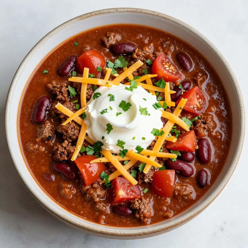 Budget Friendly Beef Chili with Kidney Beans and Tomatoes
