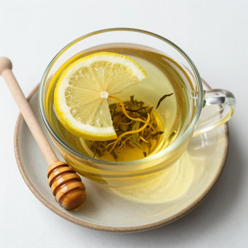 New Year's Day Detox Green Tea with Lemon and Honey