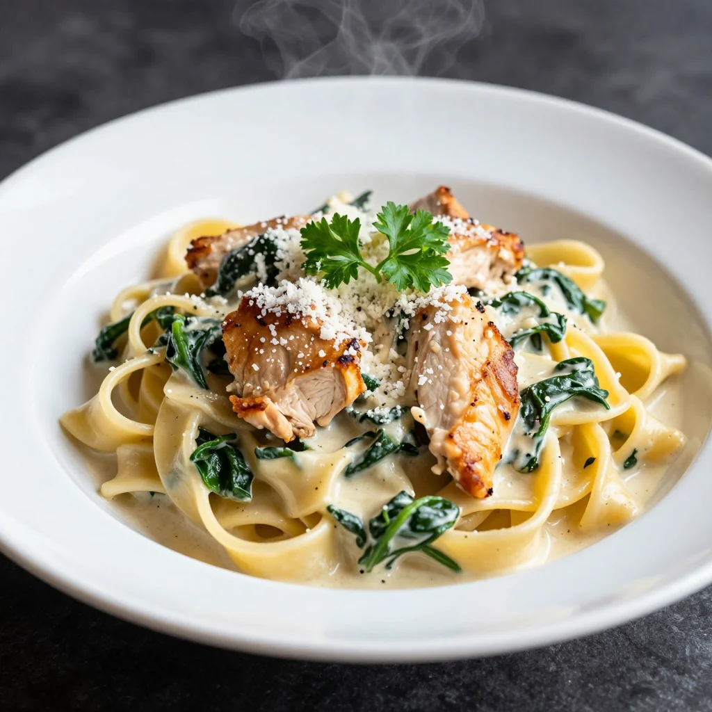 creamy garlic chicken and spinach pasta for comforting weeknight meals
