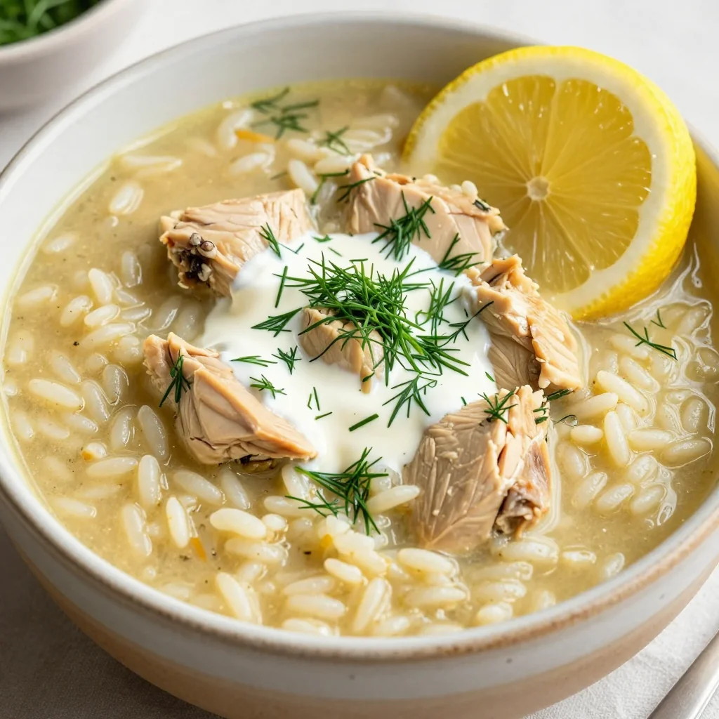 Cozy Creamy Chicken And Rice Soup With Lemon And Dill For Lunch