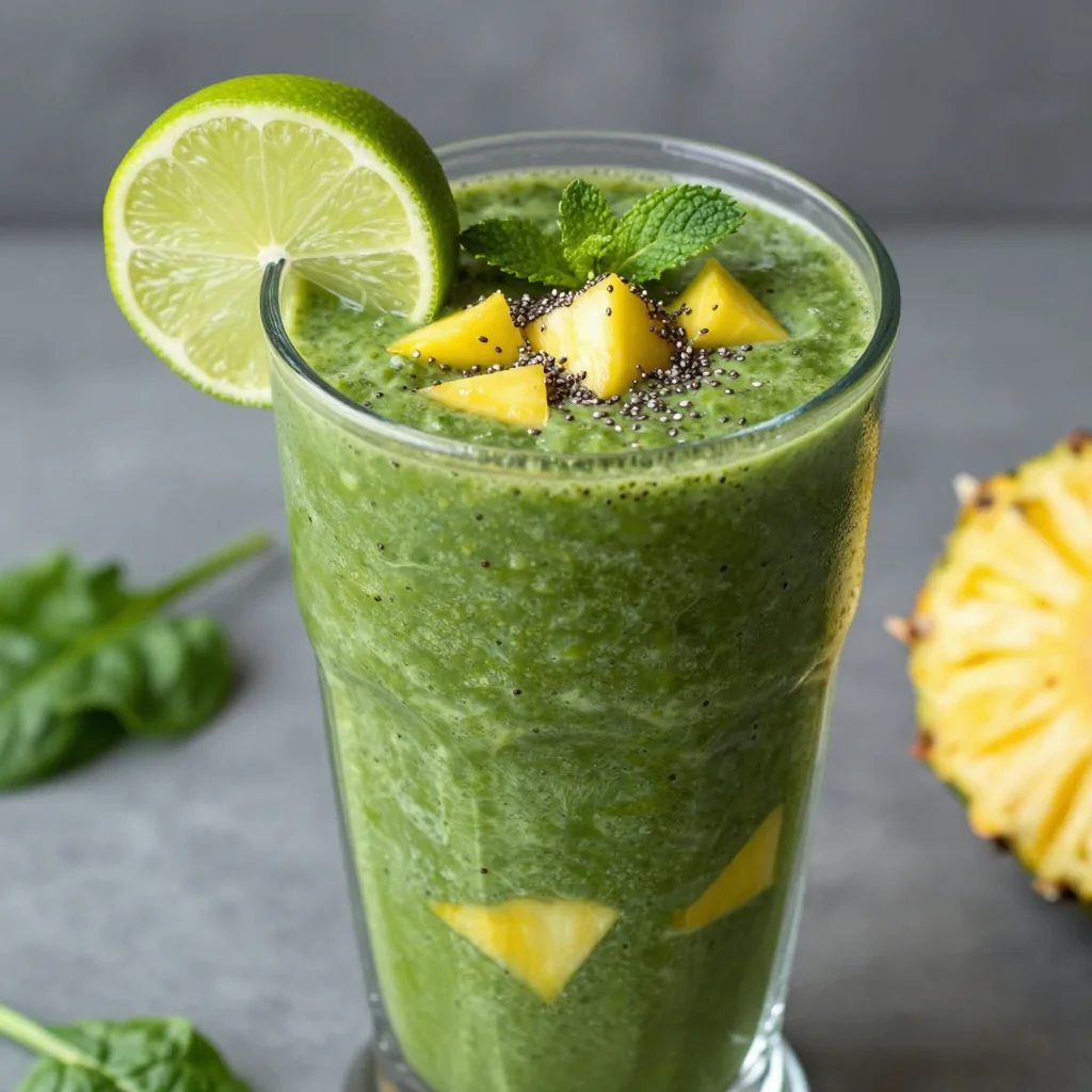 Detox Spinach and Pineapple Smoothie for a Quick Detox