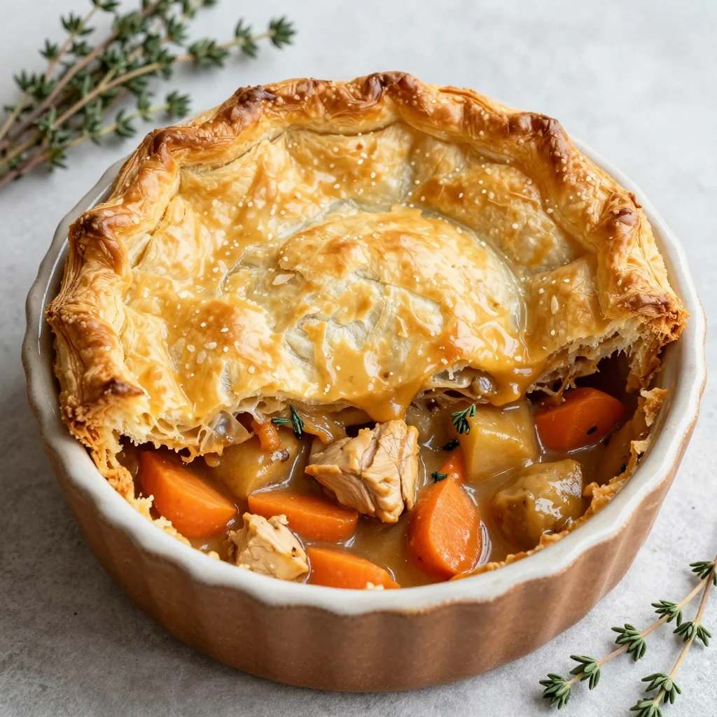 hearty chicken pot pie with root vegetables for cozy winter dinners