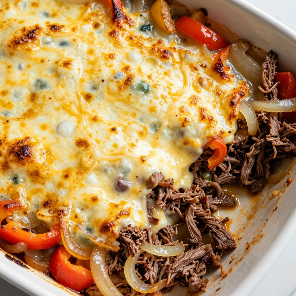 Keto Philly Cheesesteak Casserole Freezer Meal