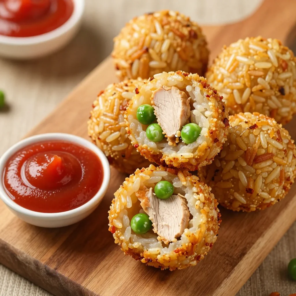 Kid-Friendly Baked Chicken and Rice Balls for Lunch