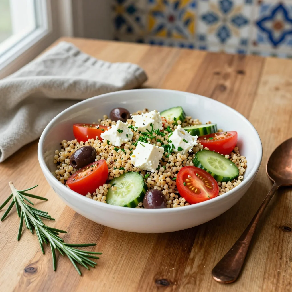 Healthy Mediterranean Quinoa Salad with Feta and Olives