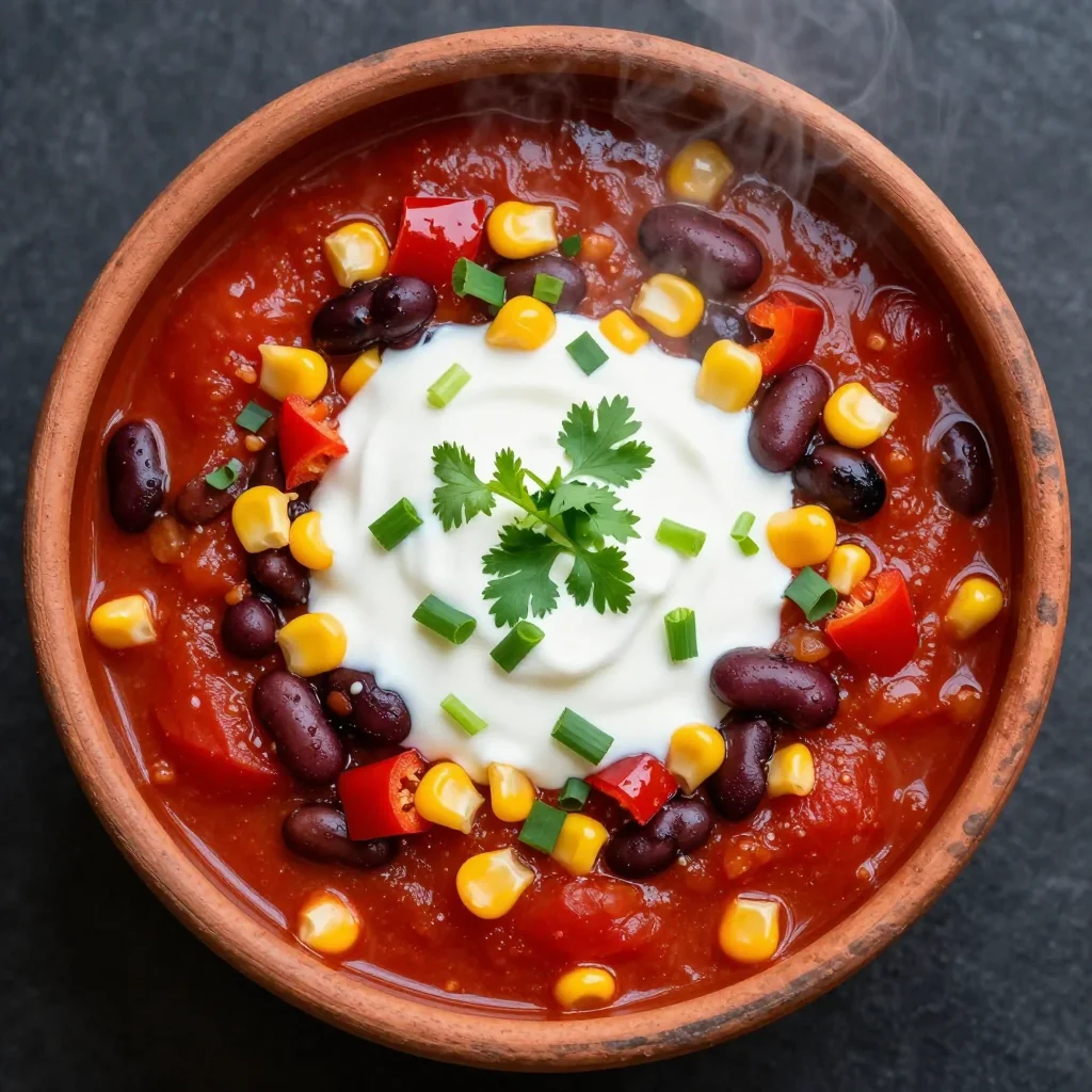 Hearty Slow Cooker Vegetarian Chili for Meatless Meals