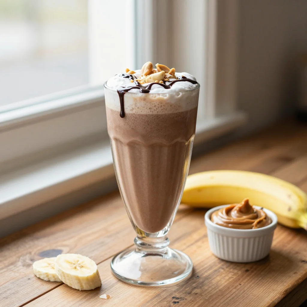 Chocolate Banana Smoothie with Peanut Butter