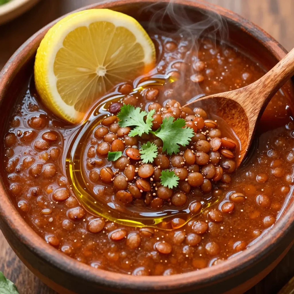 Spicy Lentil Soup With A Squeeze Of Lemon