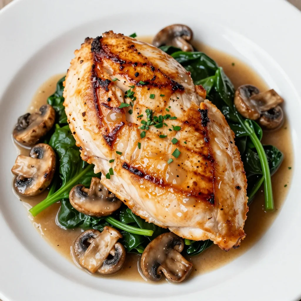 Healthy Stuffed Chicken with Mushrooms and Spinach