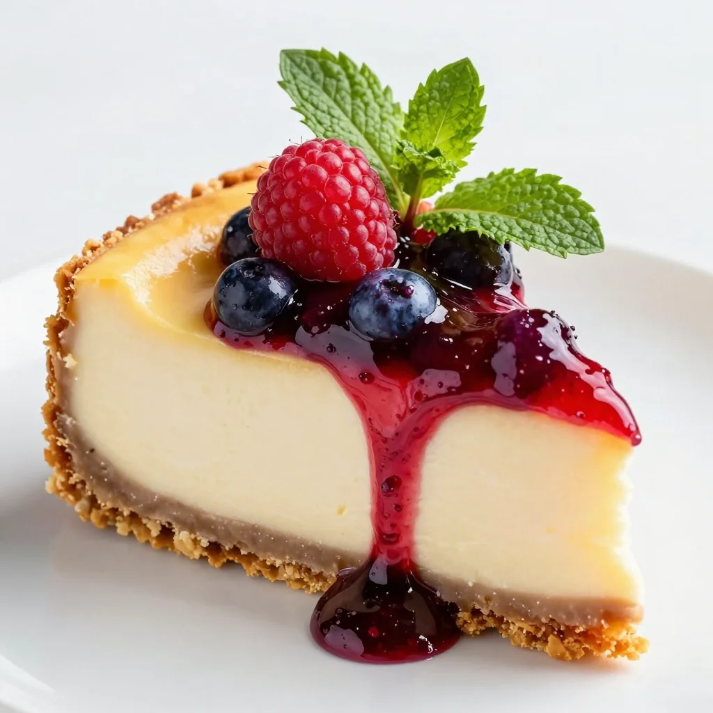 New York Style Cheesecake with Berry Compote