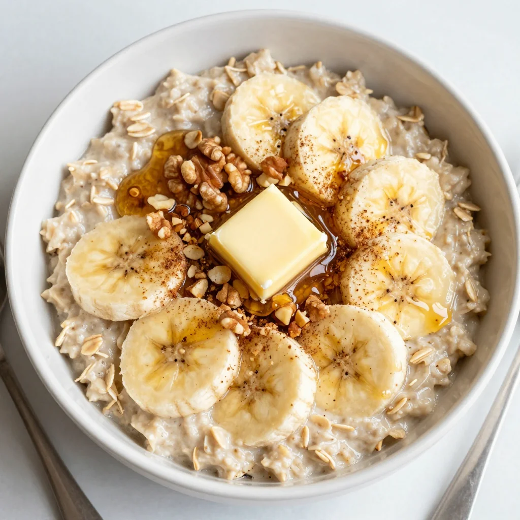 Warm Spiced Banana Bread Oatmeal for Breakfast