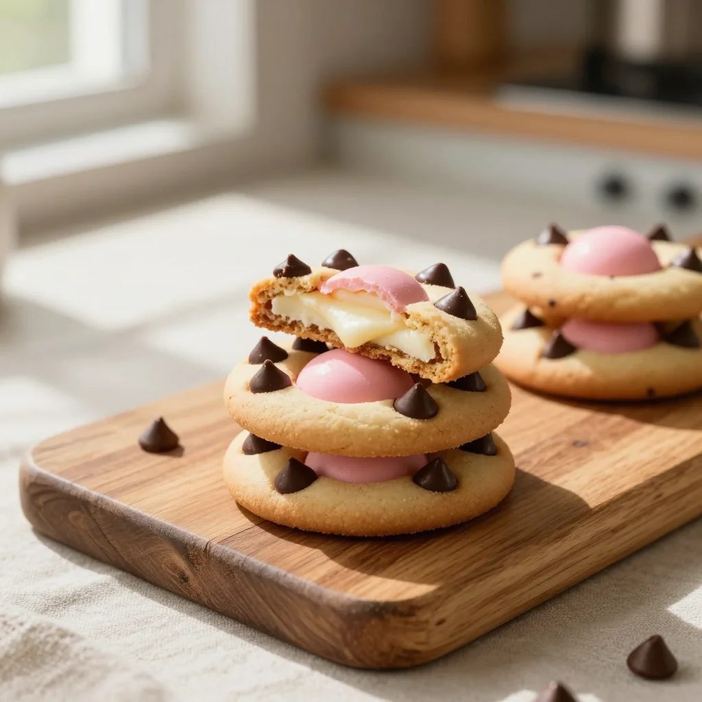 Cadbury Egg Cookies with Chocolate Chips
