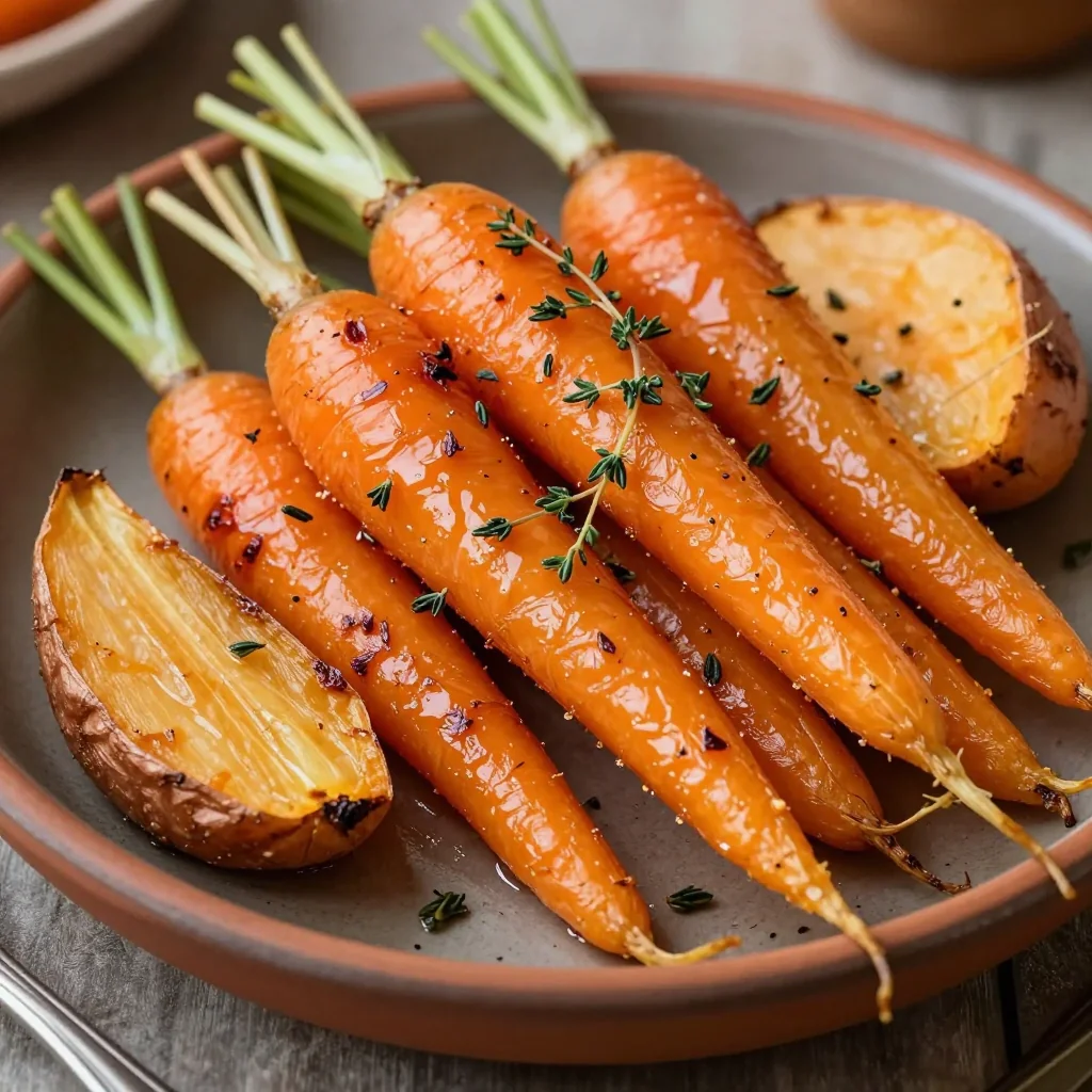 orange glazed roasted root vegetables for cozy winter meals