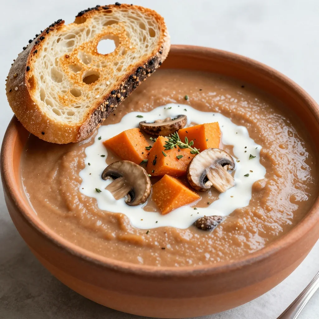 Hearty Mushroom and Sweet Potato Soup for Clean Eating