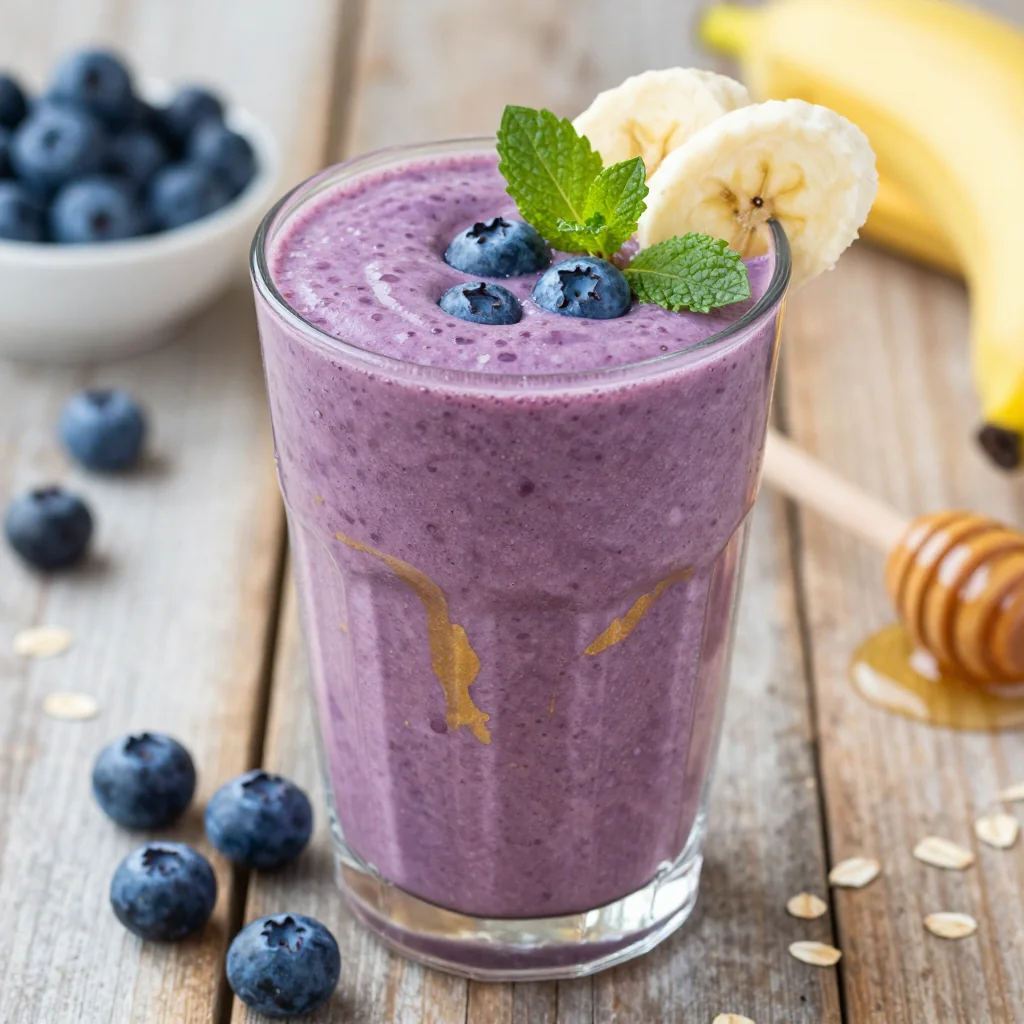 Healthy Blueberry Banana Smoothie for Breakfast