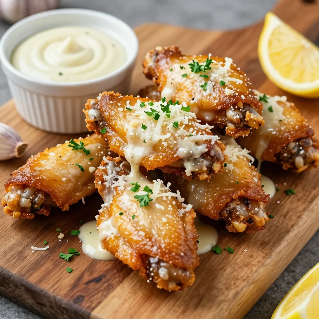 Oven Baked Chicken Wings with Garlic Parmesan