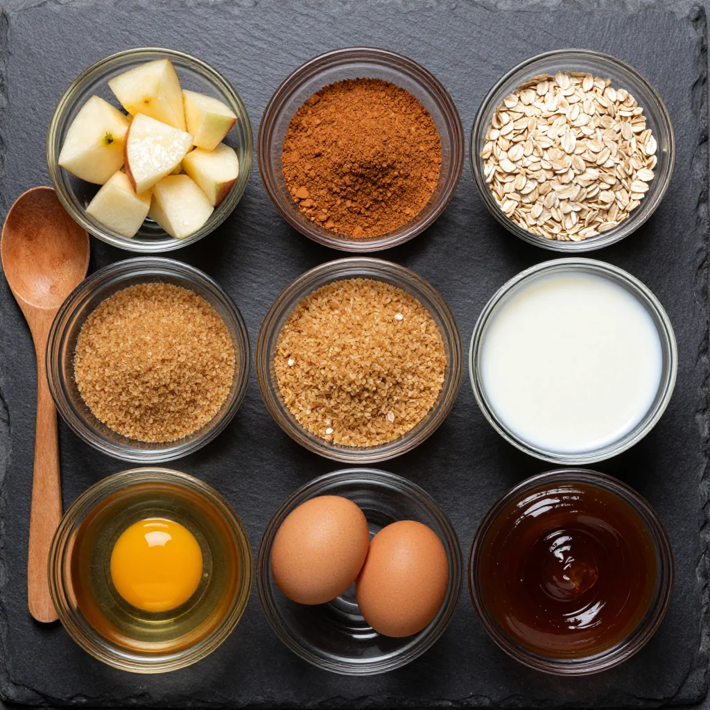 Ingredients for Apple Cinnamon Breakfast Pudding